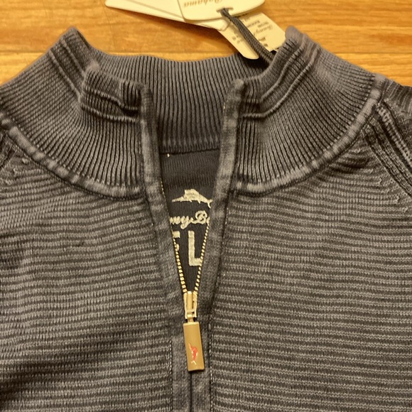Men’s Tommy Bahama Navy Blue 3/4 Zip Long Sleeve Pullover. Size L. NWT - Picture 3 of 11